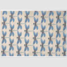 Papel de Decoupage do Mobiliário Azul Dragonfly