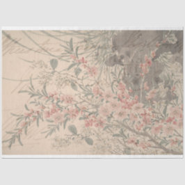 Seda Papel de Decoupage do Mobiliário Floral