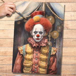 Seda Papel de Decoupage do Palhaço de Circo 3