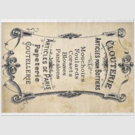 Seda Papel de Decoupage do Rótulo de Clouterie