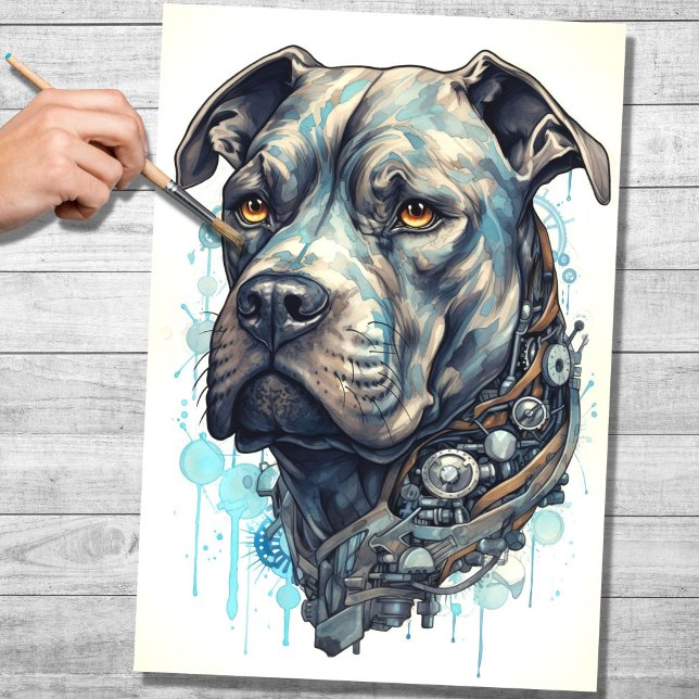 Seda Papel de Decoupage do Steampunk Cane Corso 3 (Criador carregado)