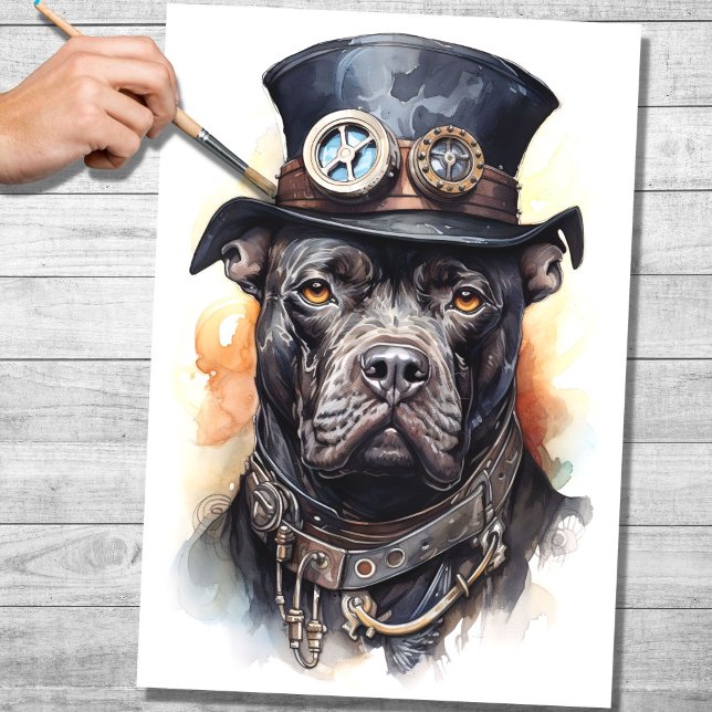 Seda Papel de Decoupage do Steampunk Cane Corso 4 (Criador carregado)