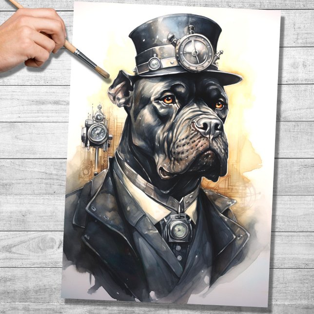 Seda Papel de Decoupage do Steampunk Cane Corso 6 (Criador carregado)