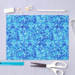 Seda Papel de Decoupage em Vidro Marinho Esmagado Azul 