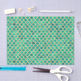 Seda Papel de Decoupage Escamas de Sereia em Vidro Esma