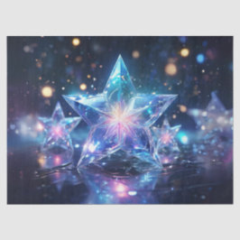 Seda Papel de Decoupage Estrelas de Natal Transparentes