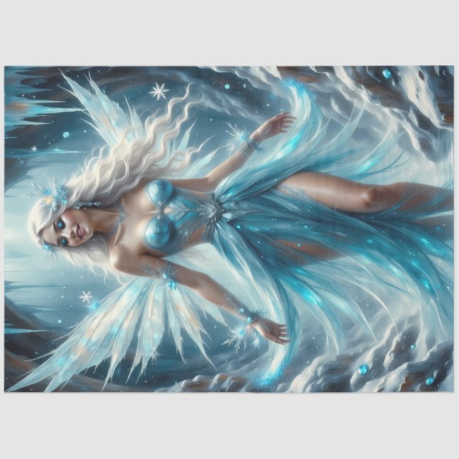 Seda Papel de Decoupage Fada do Cristal de Gelo – Fada  (Frente )