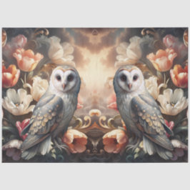 Seda Papel de Decoupage Florais Barrocos Etéreos e Coru