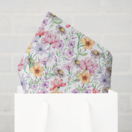 Seda Papel de Decoupage Floral Laranja Roxo, Flores Sil
