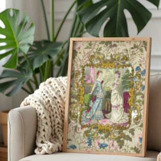 Seda Papel de Decoupage Floral Vitoriano Francês Moda T