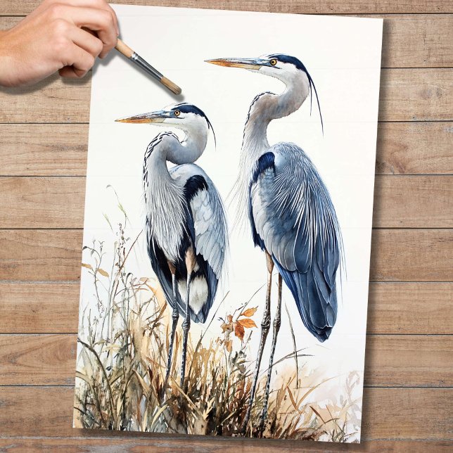 Seda Papel de Decoupage Herons Azul 3 (Criador carregado)