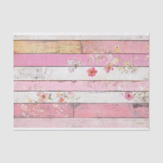 Seda Papel de Decoupage Pink Flower-Wood Plank