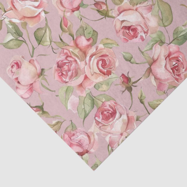 Seda Papel de Decoupage Rosa Malva  (Detalhes )