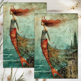 Seda Papel de Decoupage Sereia Deusa do Mar