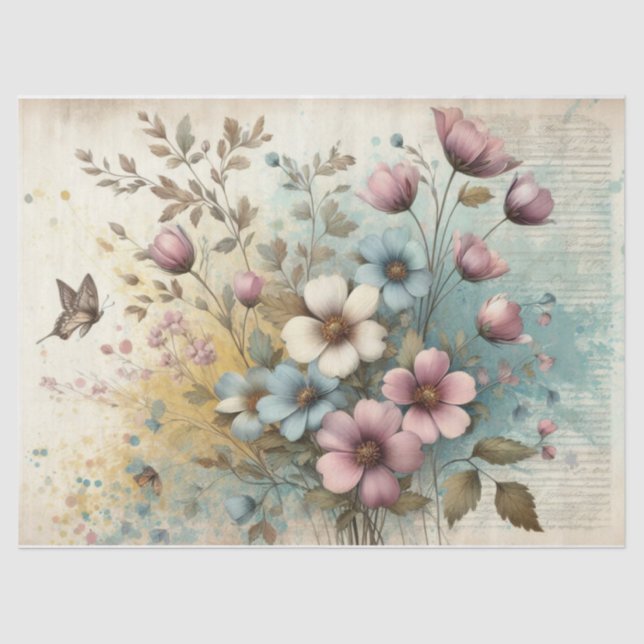 Seda Papel de Decoupage Shabby Chic para Móveis/Artesan (Frente )