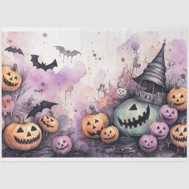 Seda Papel de Decoupage Spookeen Pumpkins 1 (Frente )