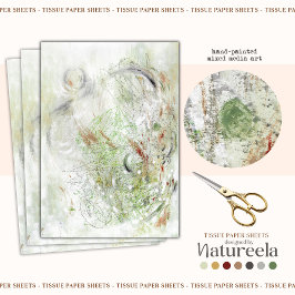 Seda Papel de Decoupage Tecido Abstrato Contemporâneo