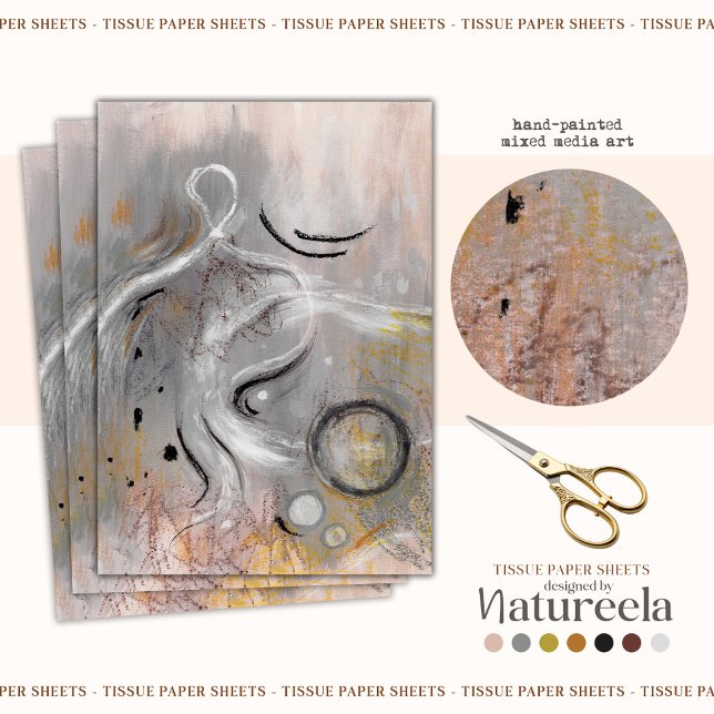 Seda Papel de Decoupage Tecido Abstrato Estético Modern (Criador carregado)