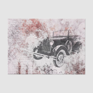 Seda Papel de Decoupage Tecido de Carro Antigo Vitorian