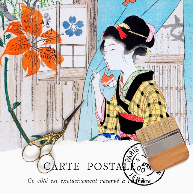 Seda Papel de Decoupage Tecido de Mulher Japonesa Vinta (Criador carregado)
