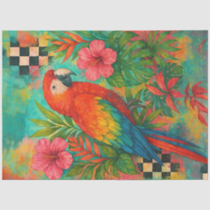 Seda Papel de Decoupage Tropical Macaw - Papagaio Escar