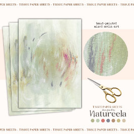 Seda Papel de Decoupage Verde Contemporâneo Abstrato