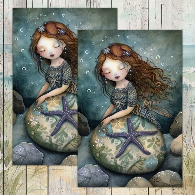 SEDA PAPEL DE DECUPAGEM SEREIA MENINA (MERMAID GIRL DECOUPAGE TISSUE PAPER)