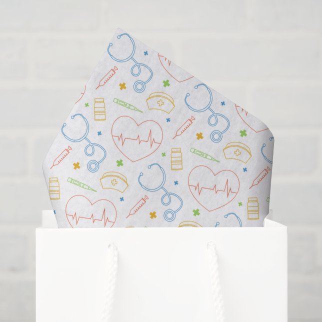 Seda Papel de Descolagem de Enfermeiro Médico, Saúde Mé (Sacola de presentes)