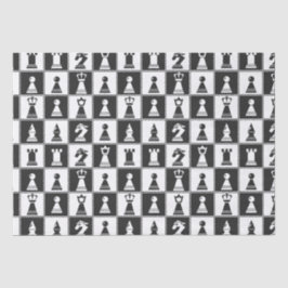 Seda Papel de Design de Padrão de Peças do Xadrez