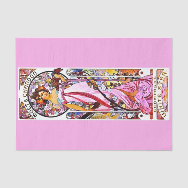 Seda Papel de dissociação 10"x15" - Alphonse Mucha 1 (Frente )