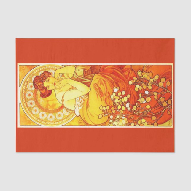 Seda Papel de dissociação 10"x15" - Alphonse Mucha 17 (Frente )