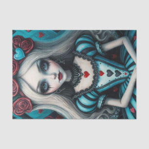 Seda Papel de dissociação Alice Gótico Whimisical Escur