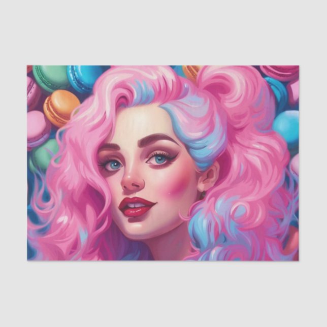 Seda Papel de dissociação azul e cor de macarrão rosa e (Frente )