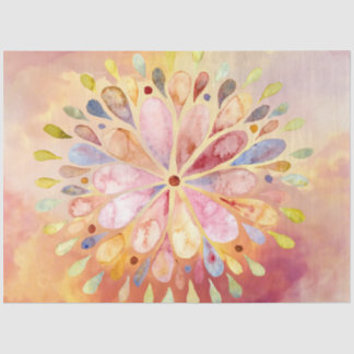 Seda Papel de dissociação da mandala floral