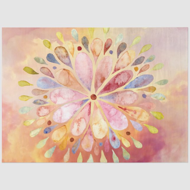 Seda Papel de dissociação da mandala floral (Frente )