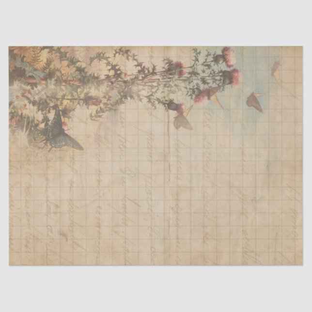 Seda Papel de dissociação das borboletas e pontas (Frente )