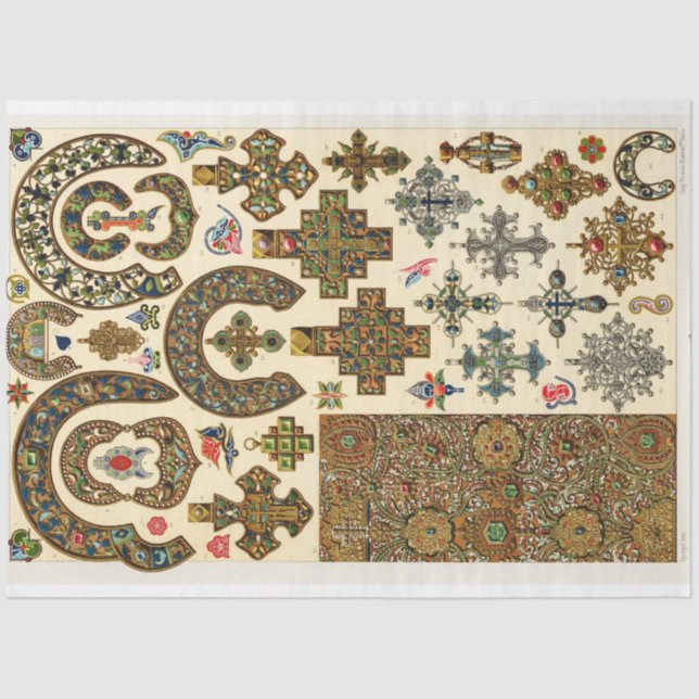 Seda Papel de dissociação de antigas cruzes e medalhas (Frente )