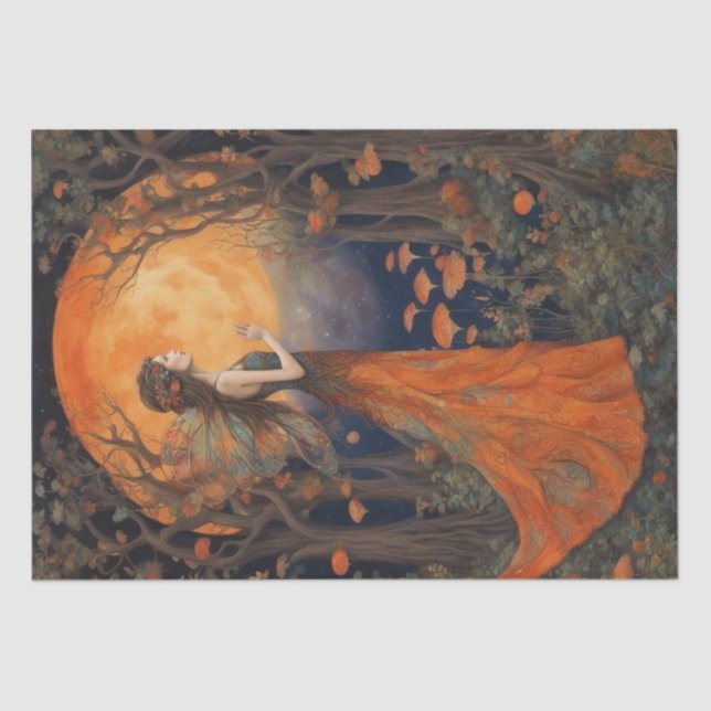 Seda Papel de dissociação de fadas de outono encantado (Frente )