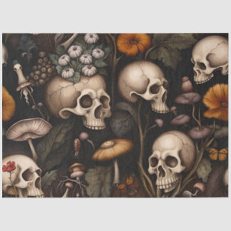 Seda Papel de dissociação do crânio do Halloween gótico