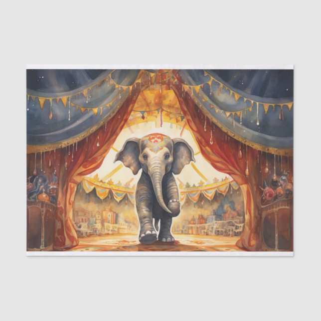 Seda Papel de dissociação do elefante de circo 3 (Frente )