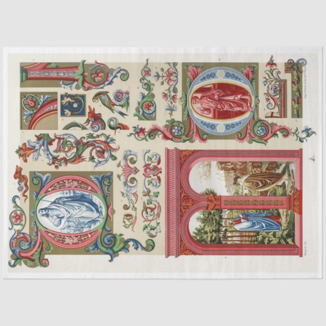 Seda Papel de dissociação do ornamentado vermelho e Dou (Frente )