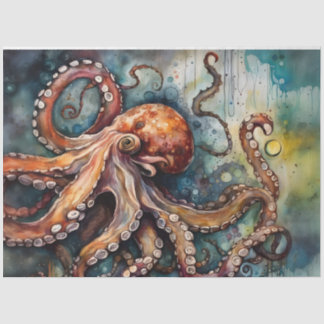 Seda Papel de dissociação do polvo de aquarelas náutica