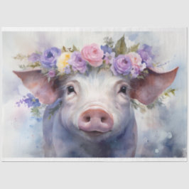 Seda Papel de dissociação "Emma" Watercolor Pig 30x20