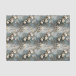 Seda Papel de dissociação floral Dusty Blue e Ivory Sha