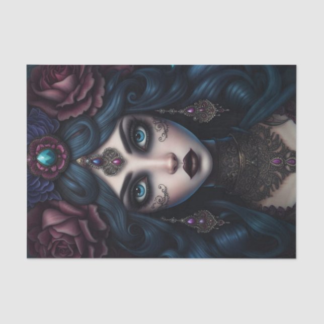 Seda Papel de dissociação gótico escuro para ciganas (Frente )