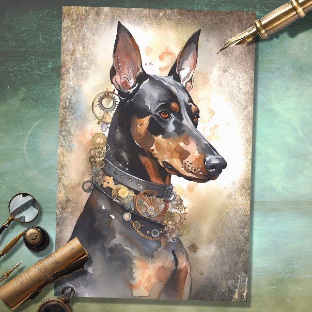 Seda Papel de dissociação Steampunk Doberman 1 (Criador carregado)