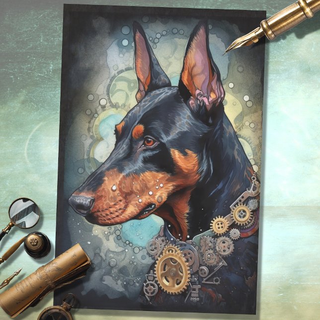 Seda Papel de dissociação Steampunk Doberman 4 (Criador carregado)
