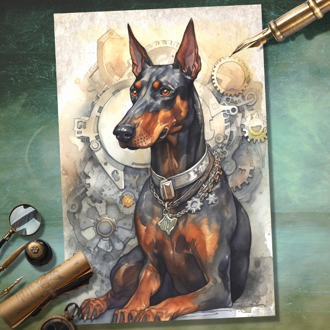 Seda Papel de dissociação Steampunk Doberman 5 (Criador carregado)