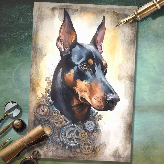 Seda Papel de dissociação Steampunk Doberman 6 (Criador carregado)