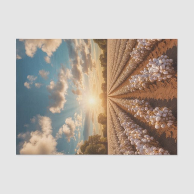 Seda Papel de Dissociação Sunlit de Campo de Algodão (Frente )
